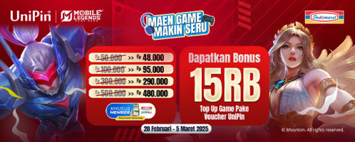 Main Game Makin Seru! Beli Voucher UniPin di Indomaret, Dapatkan potongan hingga Rp 20.000 dan bonus hingga 15.000 UniPin Credits!